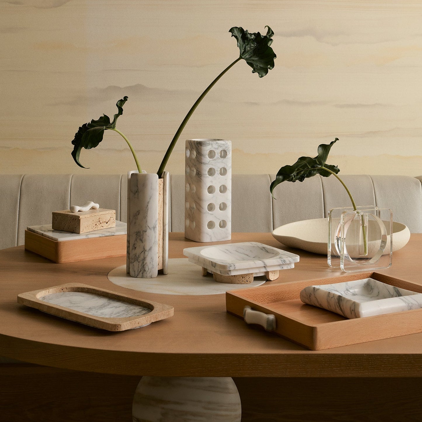 greg natale | vent vase | travertine + arabescato