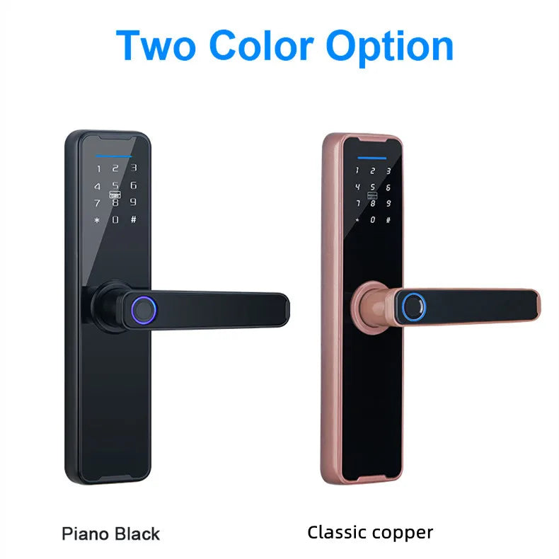 Best Price Outdoor Password Code Card Key Wifi Smart Door Lock Fingerprint Tempered Glass Door Lock