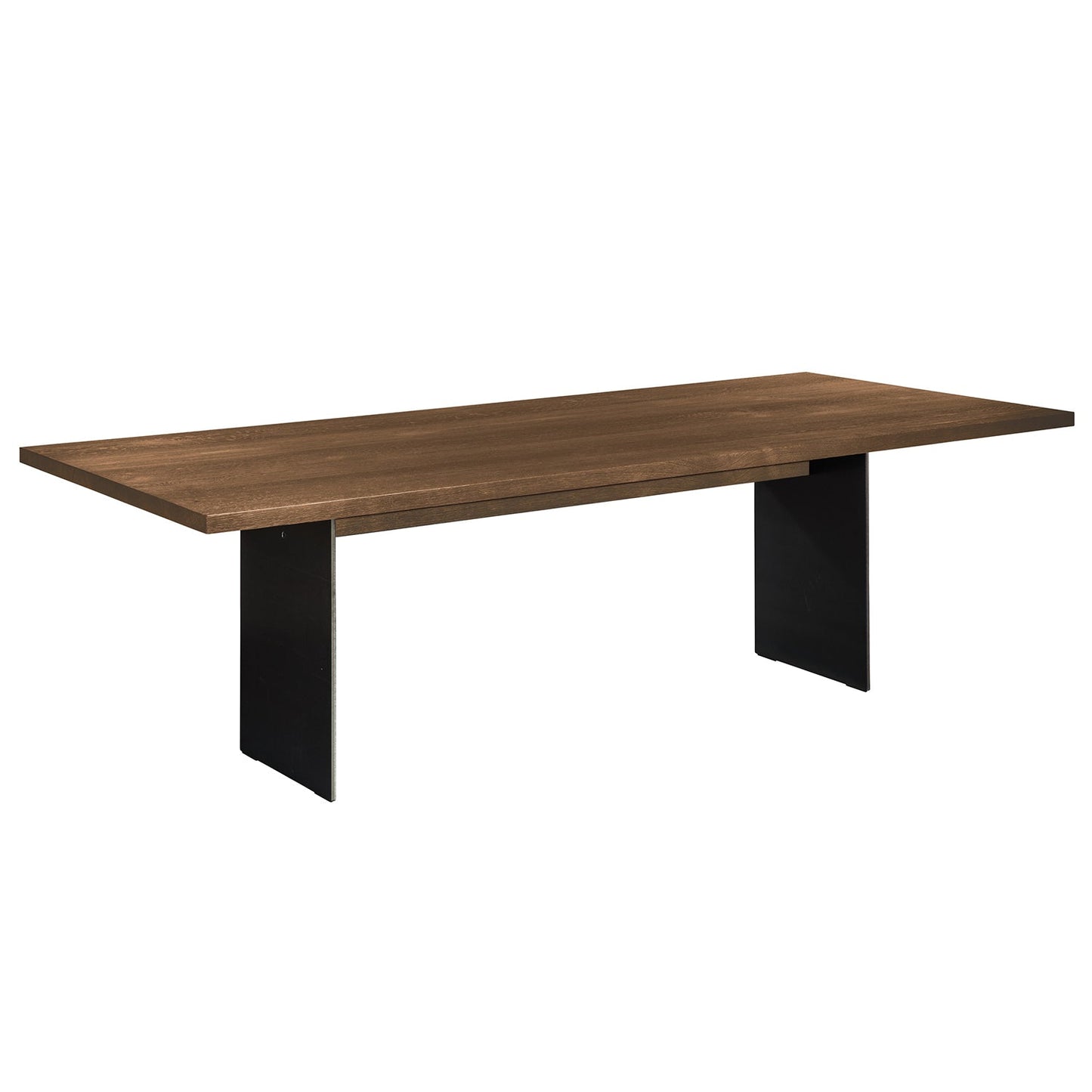 janua | sc 41 table | white smoked oak raw + steel bronze glaze base 300x110cm