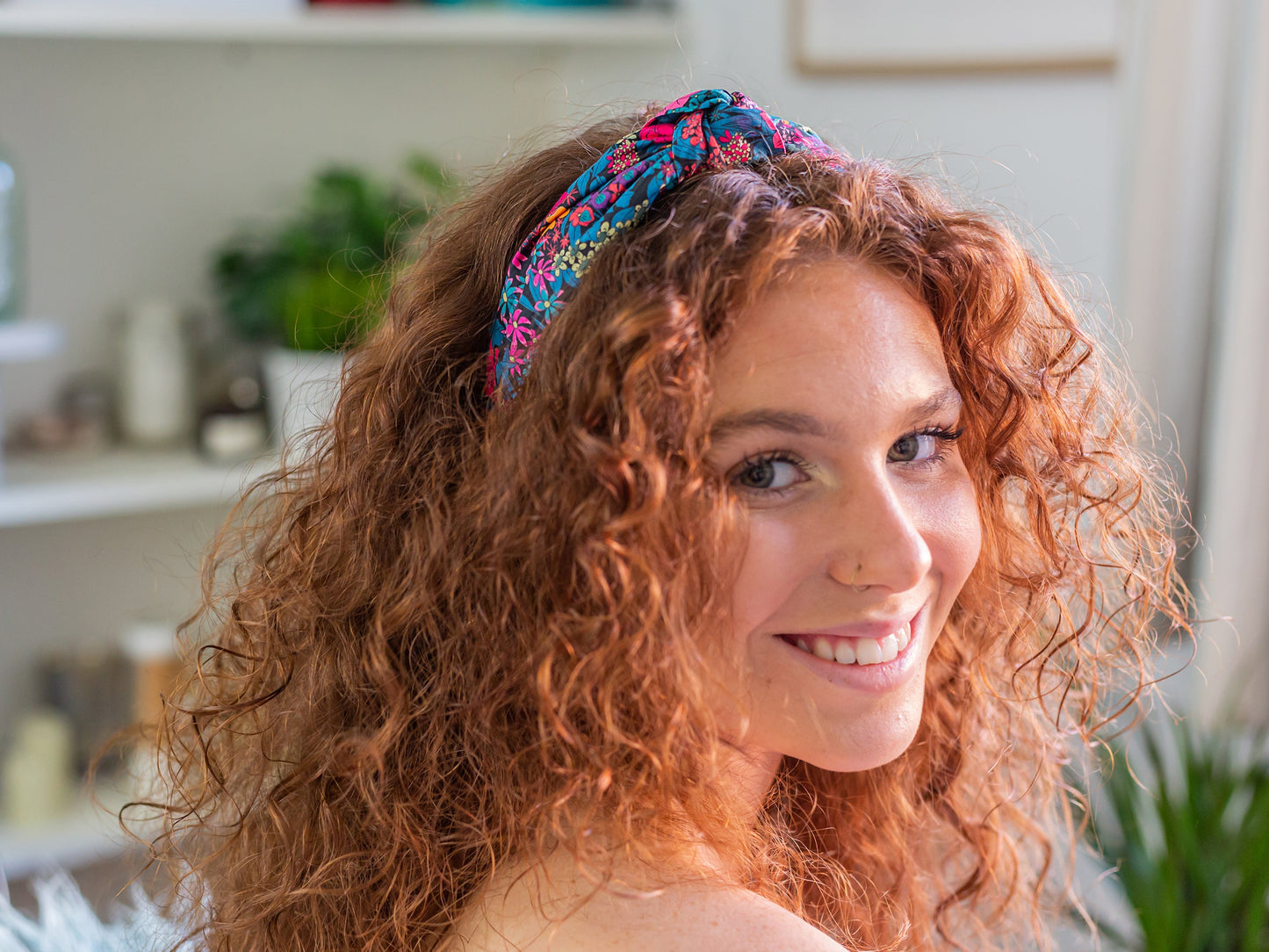 Classic Knot Headband - Liberty Strawberry Thief Spring F Print