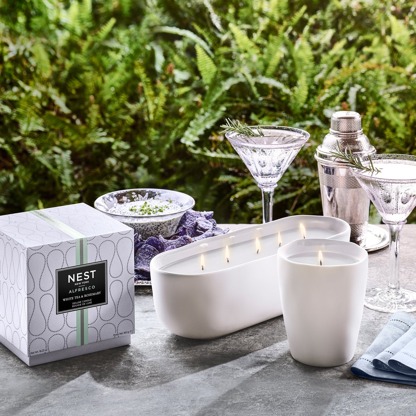 White Tea & Rosemary Alfresco Deluxe Candle
