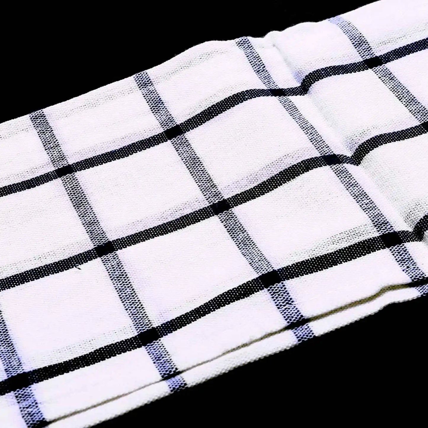 AFOURT-6Piece High Quality Blue White Plaid Striped Tea Towel Kitchen Towel Napkin Table Cloth 100% Cotton Woven Fabric