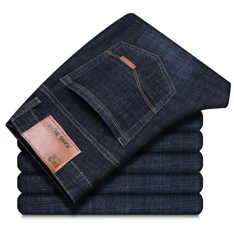 2026 new jeans for casual and versatile work men's slim fit straight leg elastic pants suitable for all seasons