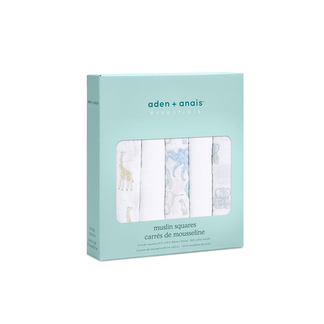 aden + anais Essentials Cotton Muslin Squares - 5 Pack - Natural History