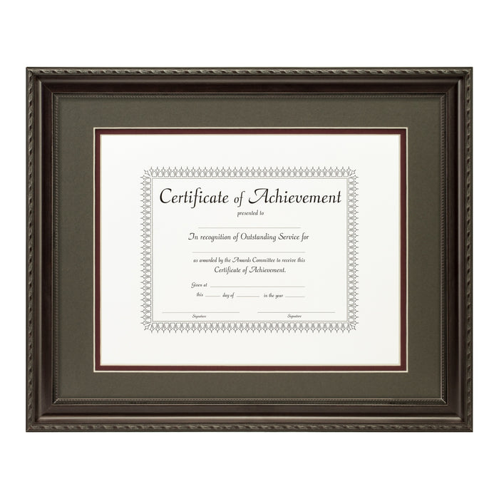 Annesbury Dark Walnut Document Frame – Cinder/Maroon Mat