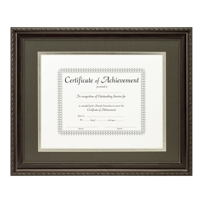 Annesbury Dark Walnut Document Frame – Cinder/Silver Mat