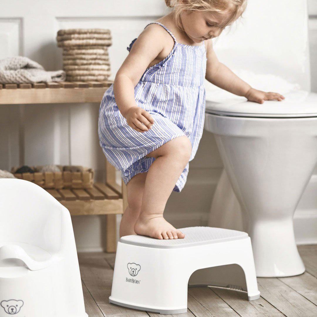 BabyBjorn Step Stool - White + Grey