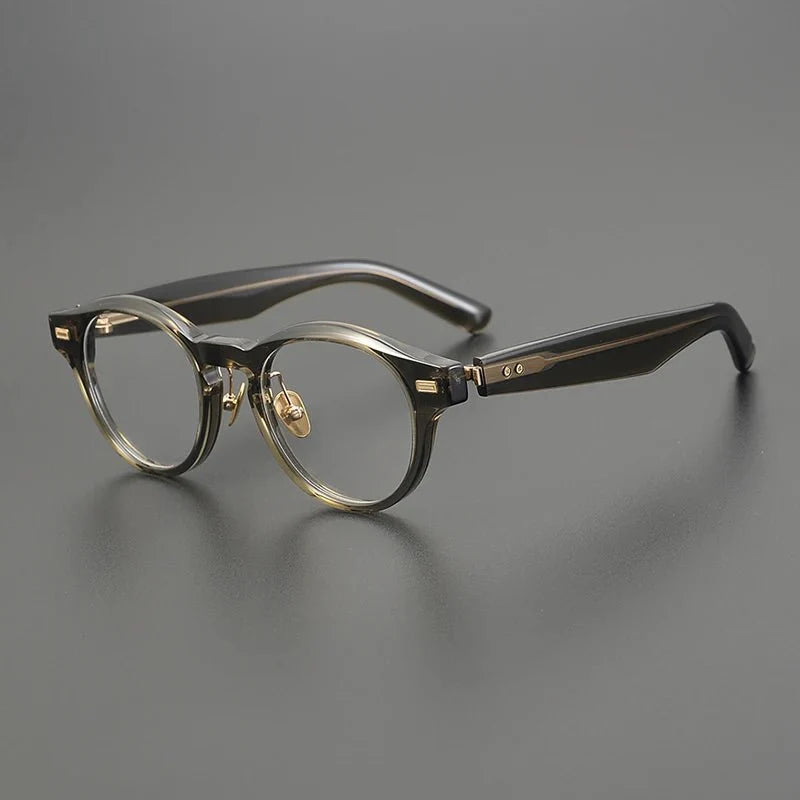 Classic Retro Round Glasses Frame Men Top Quality Acetate Trendy Eyeglasses for Women Handmade Vintage Thick Frame Eyewear