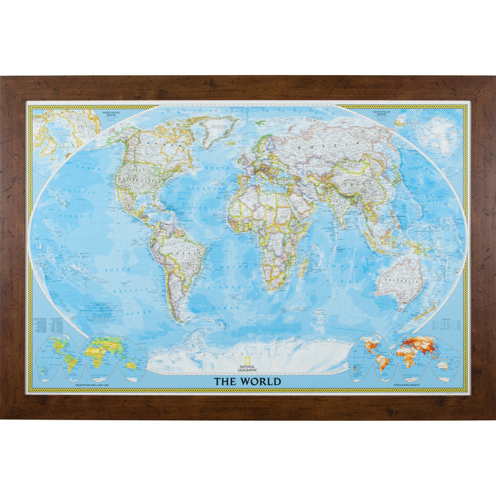 Classic World Push Pin Map – Bauhaus 200 Rustic Walnut
