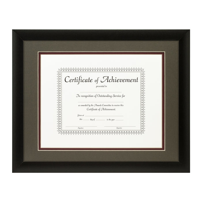 Contemporary Black Document Frame – Cinder/Maroon Mat