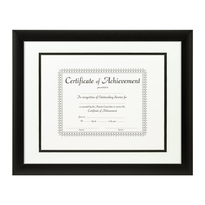 Contemporary Black Document Frame – White/Black Mat