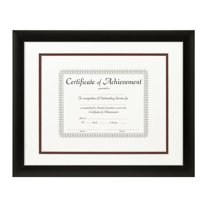 Contemporary Black Document Frame – White/Maroon Mat
