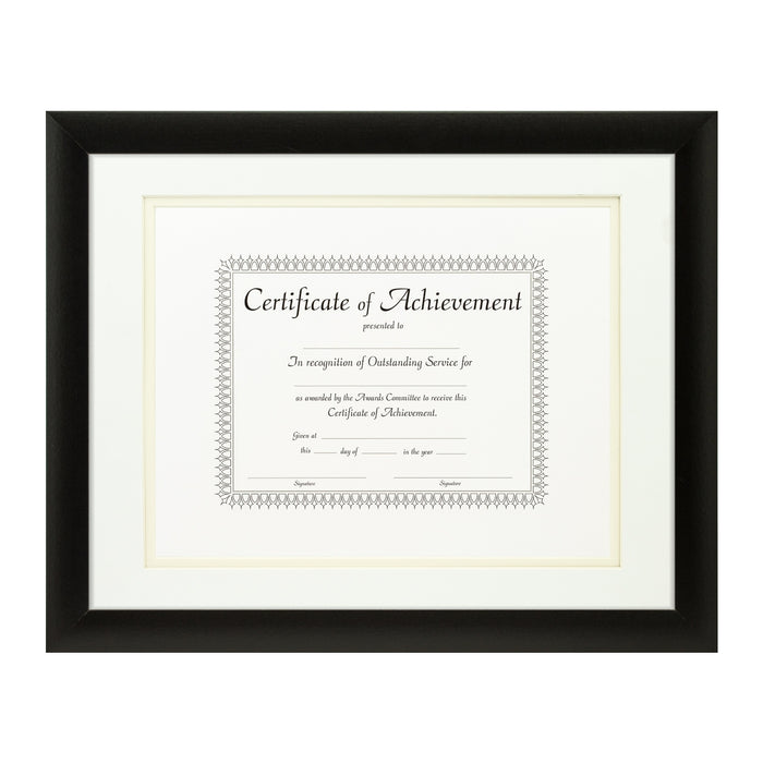 Contemporary Black Document Frame – White/Papyrus Mat