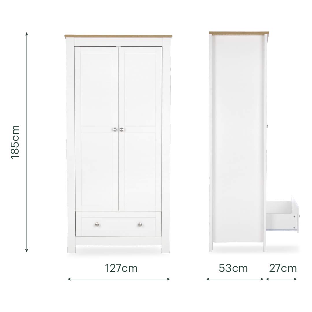 CuddleCo Burford Wardrobe - White/Oak