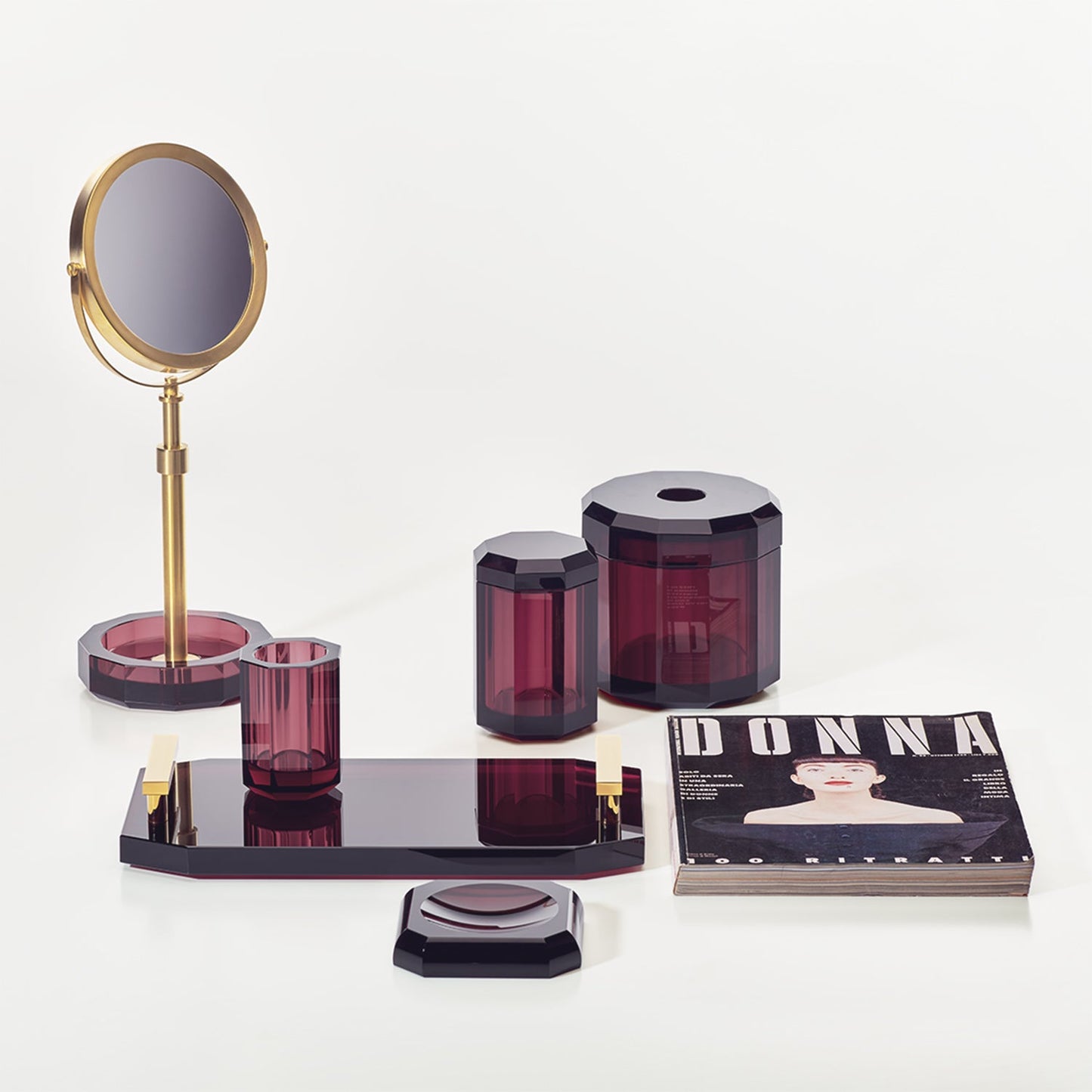 decor walther | KRISTALL collection | crystal tumbler | rich burgundy