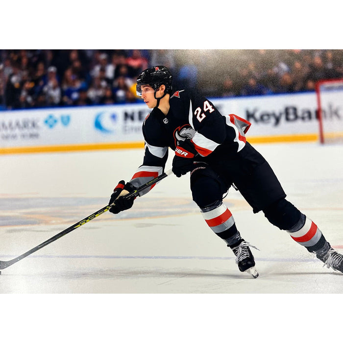 Dylan Cozens Unsigned Skating in Goathead Jersey 16x20 Photo Unsigned Photos TSE Buffalo