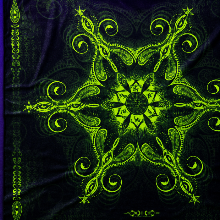 Vajra Guru Mandala — lime UV lifestyle detail