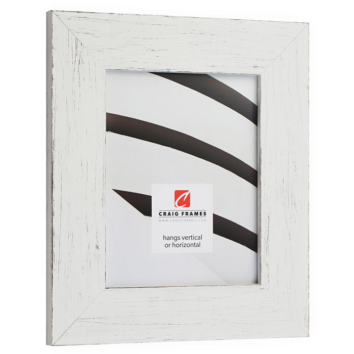 Jasper Wide 2.5", Rustic Marshmallow White Matted Picture Frame