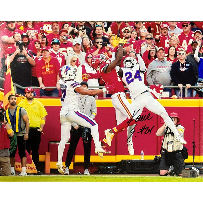 Kaiir Elam Signed Interception vs Chiefs Photo Signed Photos TSE Buffalo 16x20