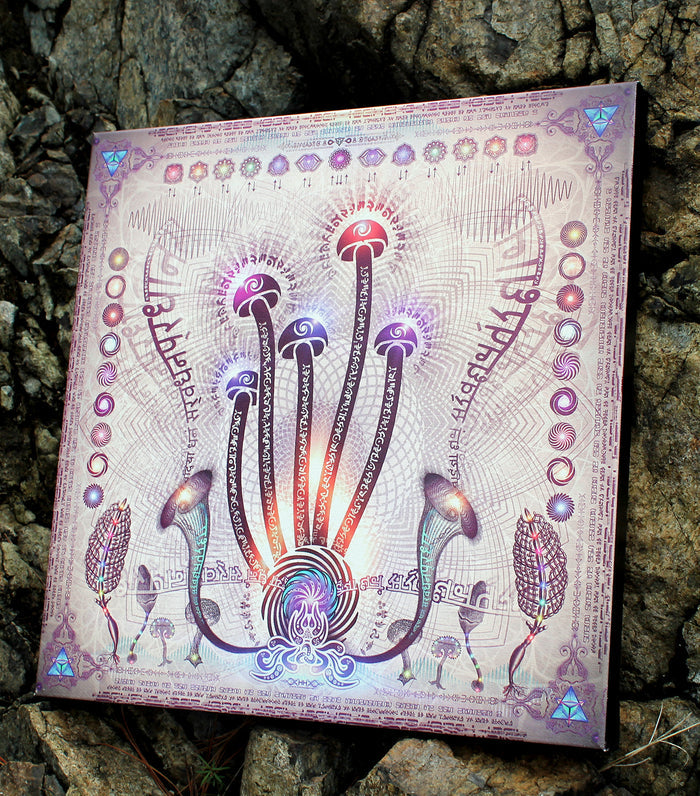 Linguistic Mystic Stretched Canvas Print | Sacred Geometry Wall Art | Visionary Canvas Print | Psychedelic Home Decor
