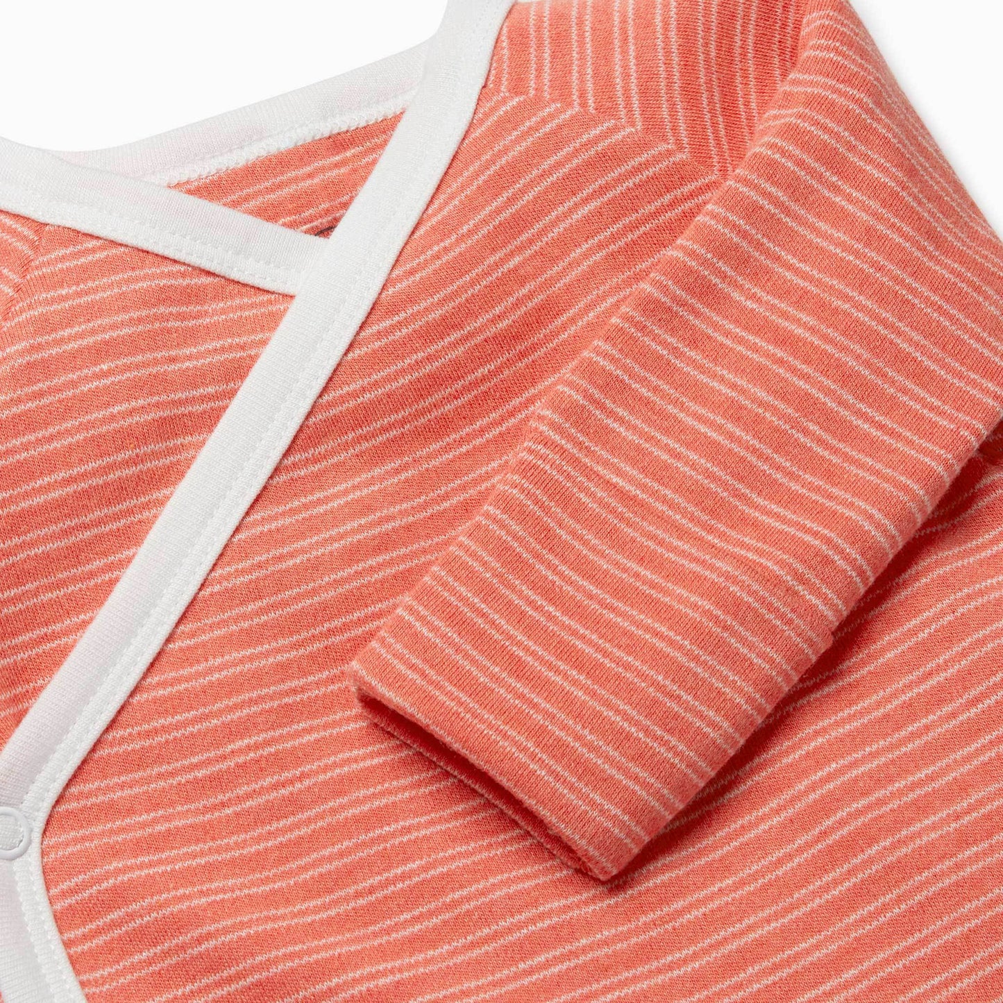 Coral Stripe Long Sleeve Kimono Bodysuit