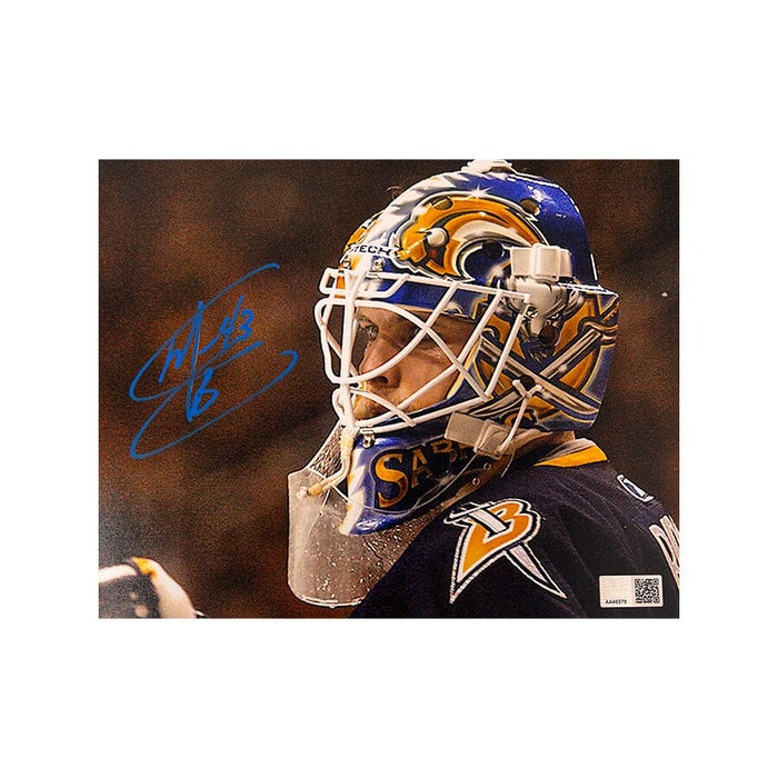 Martin Biron Signed Sabres Close Up Photo Signed Hockey Photo TSE Buffalo