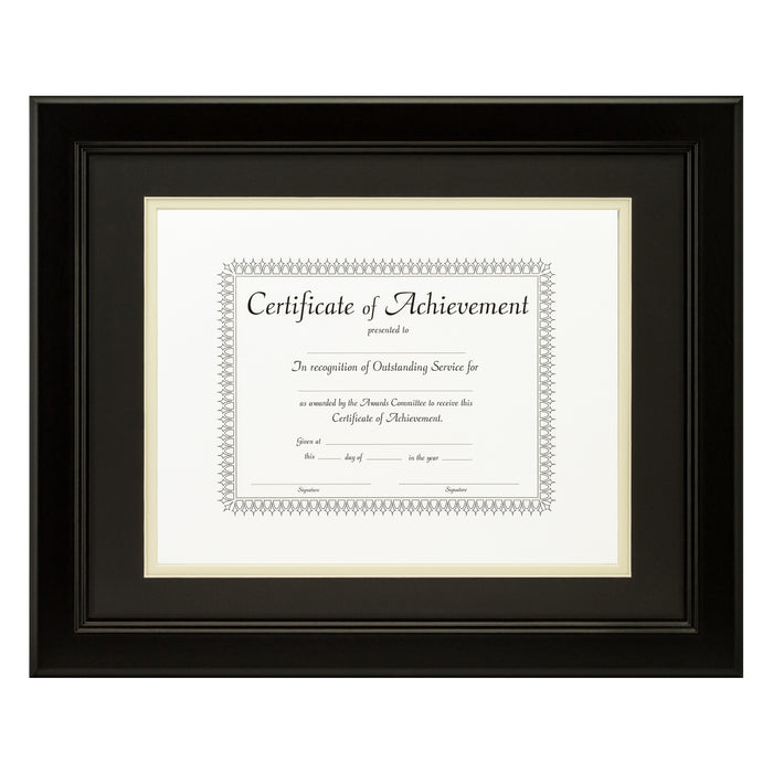 Mossehaus Black Satin Document Frame – Black/Papyrus Mat