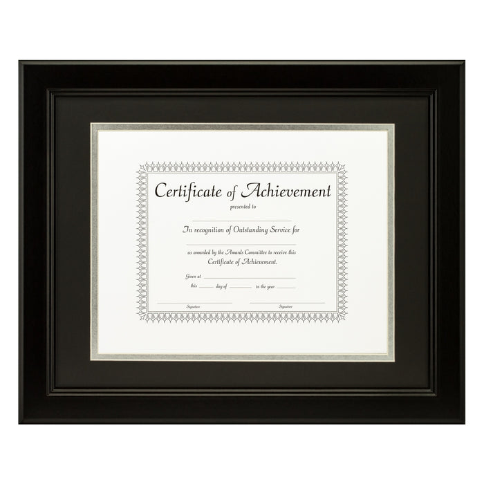 Mossehaus Black Satin Document Frame – Black/Silver Mat