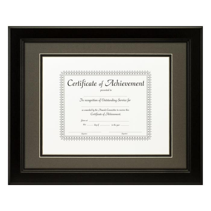 Mossehaus Black Satin Document Frame – Cinder/Black Mat
