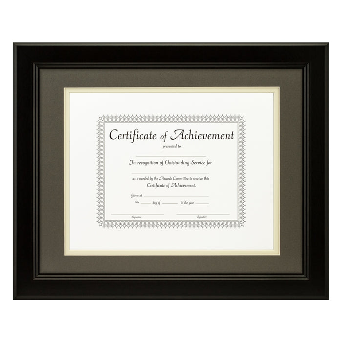 Mossehaus Black Satin Document Frame – Cinder/Papyrus Mat