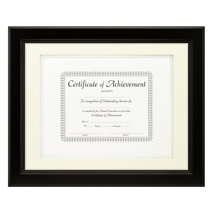 Mossehaus Black Satin Document Frame – Papyrus/White Mat