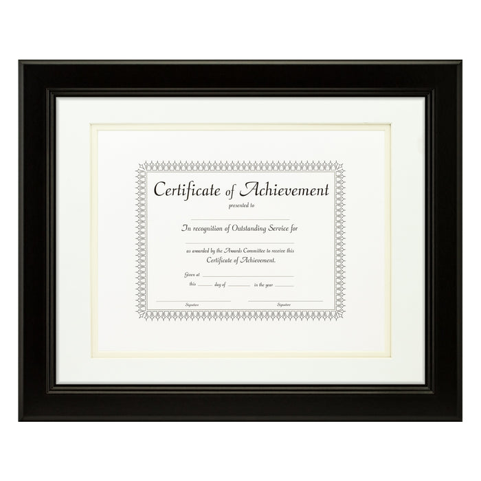 Mossehaus Black Satin Document Frame – White/Papyrus Mat