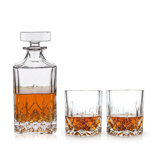 admiral 3 piece decanter and tumbler set