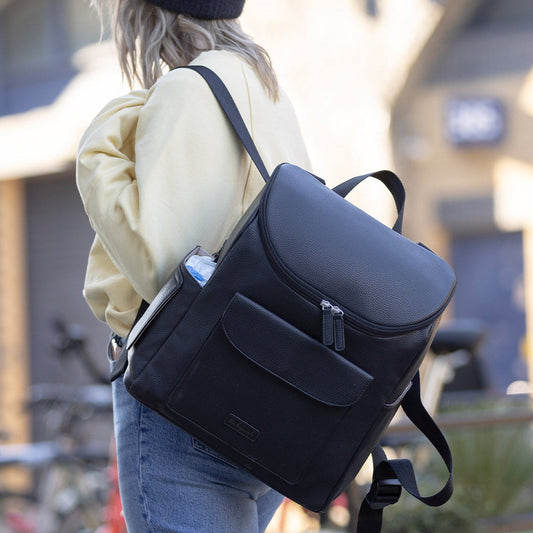 Babymel Lennox Vegan Leather Convertible Changing Backpack - Black