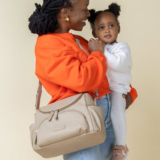 Babymel Lenni Vegan Leather Compact Changing Bag - Oat