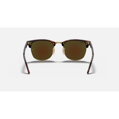 RAYBAN - CLUBMASTER | Matte Havana On Gold w/ Blue Flash