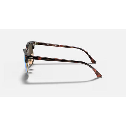 RAYBAN - CLUBMASTER | Matte Havana On Gold w/ Blue Flash