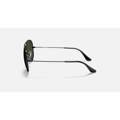 RAYBAN - AVIATOR | Black w/ Green
