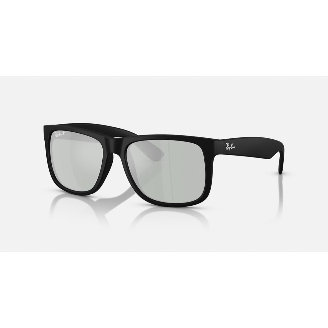 RAYBAN - JUSTIN | Black Rubber w/ Green Polarized