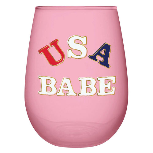 Stemless Wine Glass - USA Babe