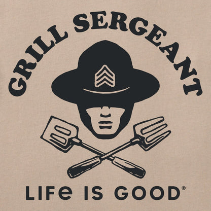LIFE IS GOOD - MENS CRUSHER TEE | Grill Sargeant Oat Brown