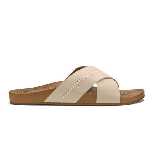 OLUKAI - KIPE'A 'OLU SLIDE (WOMENS) | Puka/Tan