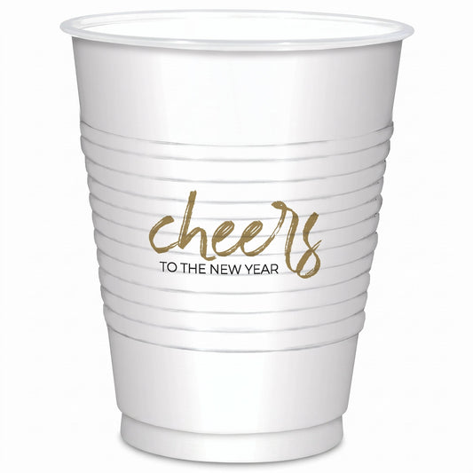 "Cheers To The New Year" 16oz Plastic Tumblers - 25 Pack
