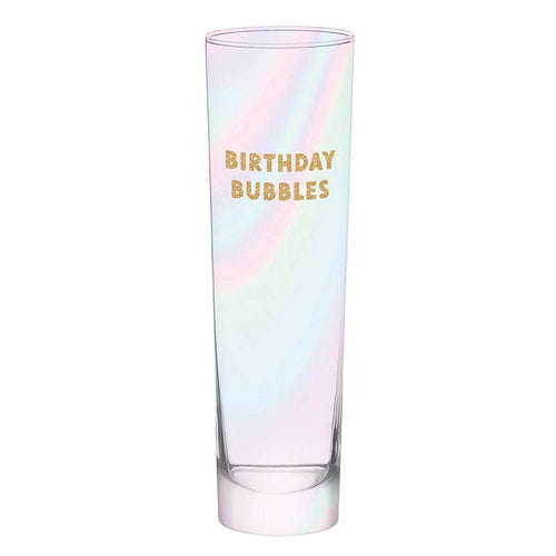 Flat Champagne Glass - Birthday Bubbles