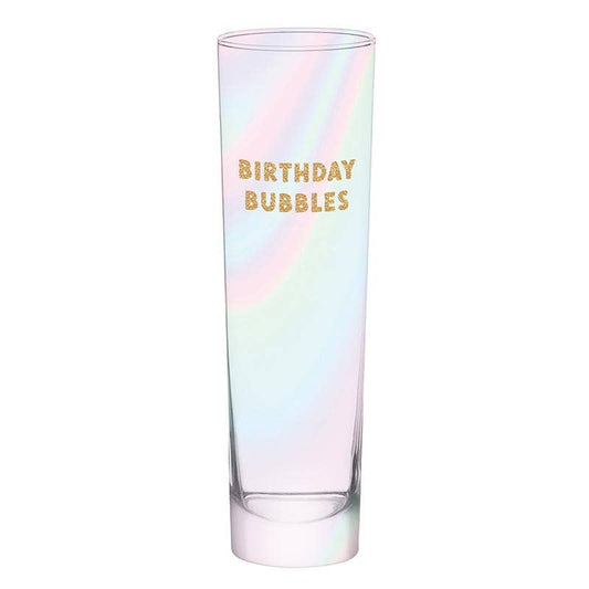 Flat Champagne Glass - Birthday Bubbles