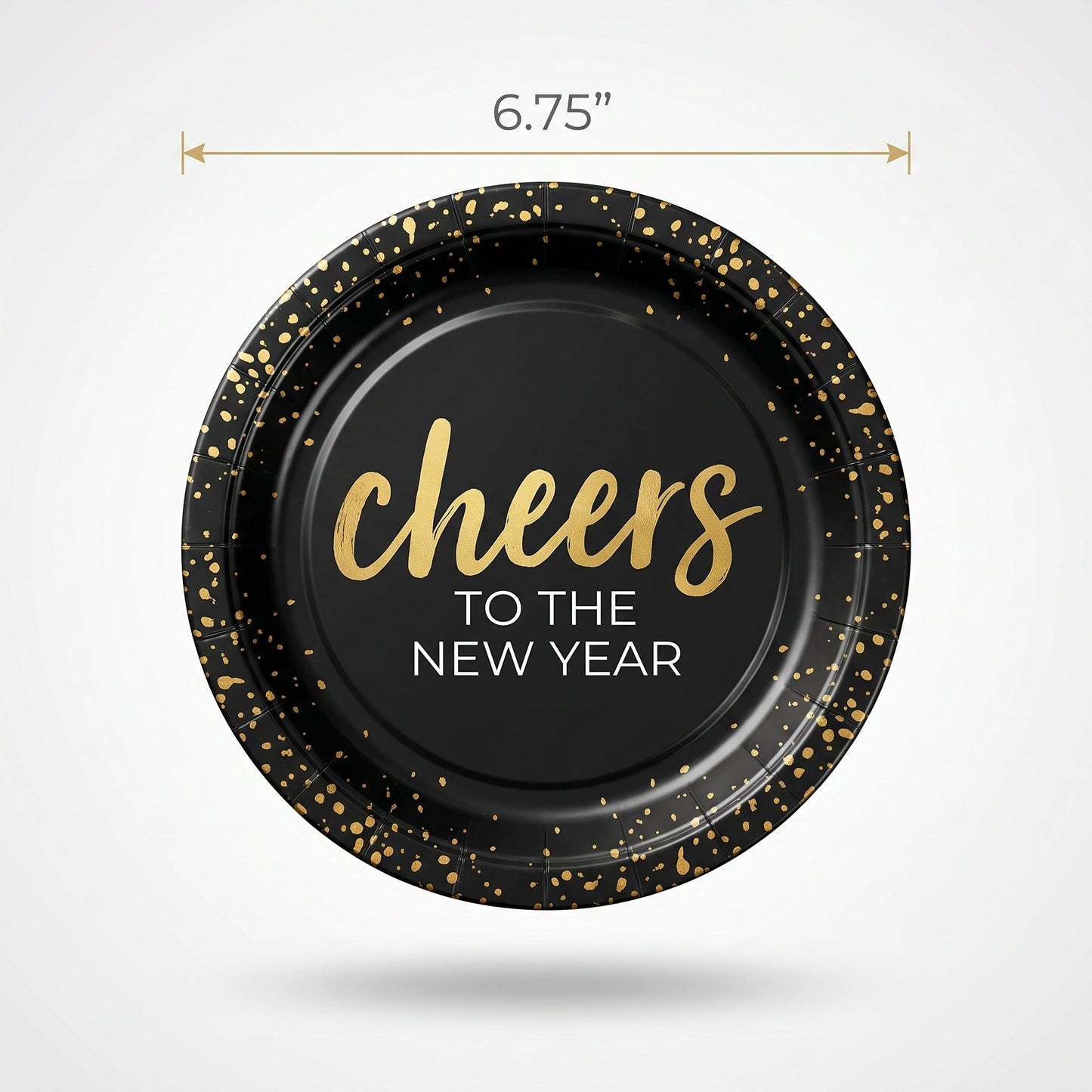 "Cheers To The New Year" 6.75-Inch Round Paper Plates - 20 Pack