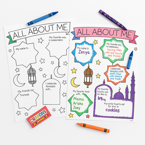 "All About Me" Ramadan Coloring Activity Sheets - 10 Pages