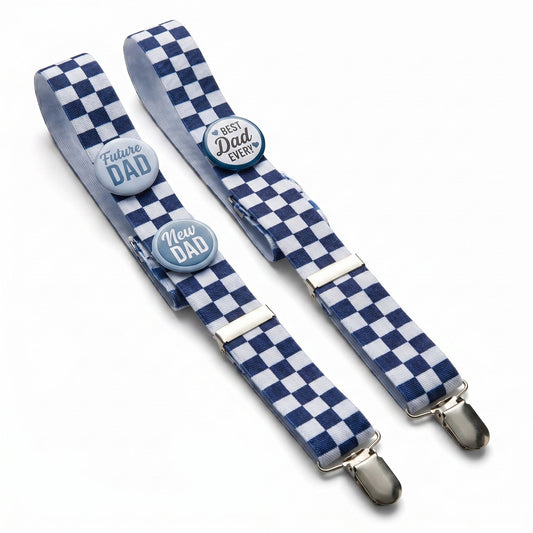 "Future Dad" Blue Suspenders for Baby Shower