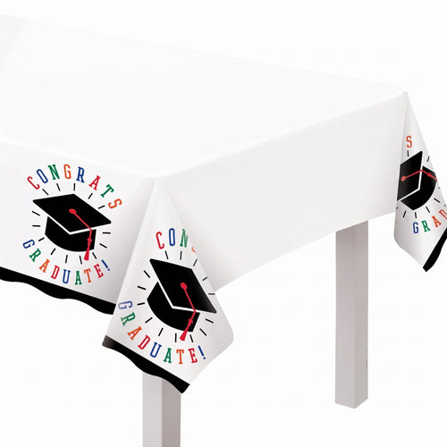 "Congrats Graduate" Plastic Table Cover - 3 Pack
