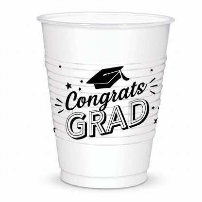 "Congrats Grad" 18oz Plastic Cups - 25ct